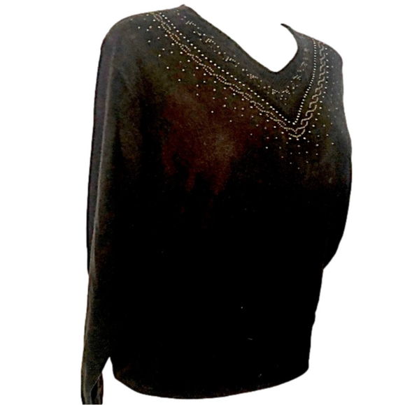 WILLY - Black V-neck Soft Sweater - Picture 4 of 6